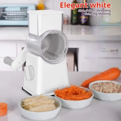 Premium Multi-Purpose Vegetable Chopper - Slices, Grinds, Chops And Julienne Fruits Without Much Effort - Includes Container, Interchangeable Blades And Household Kitchen Supplies