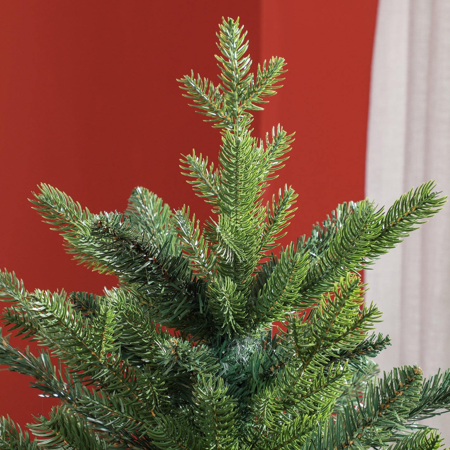 HOMCOM 6ft Artificial Christmas Tree with 1821 Tips, Metal Base, Realistic Hinged Xmas Tree for Home Office, Green