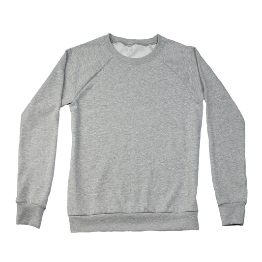 Women's Plain Crew Sweatshirt, Heather Grey